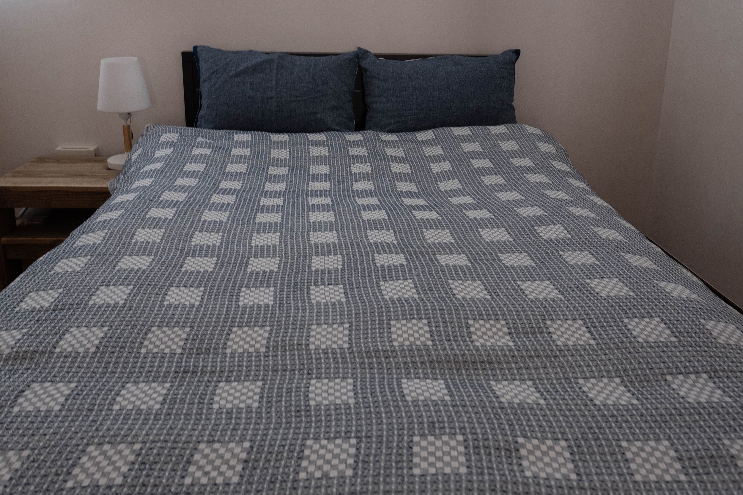 藍染リネンコットンブランケット