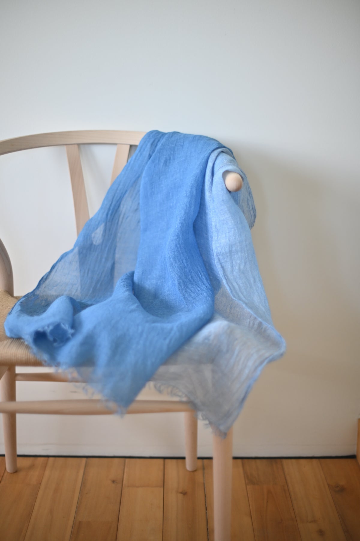 Indigo Dyed Bicolor Linen Stole