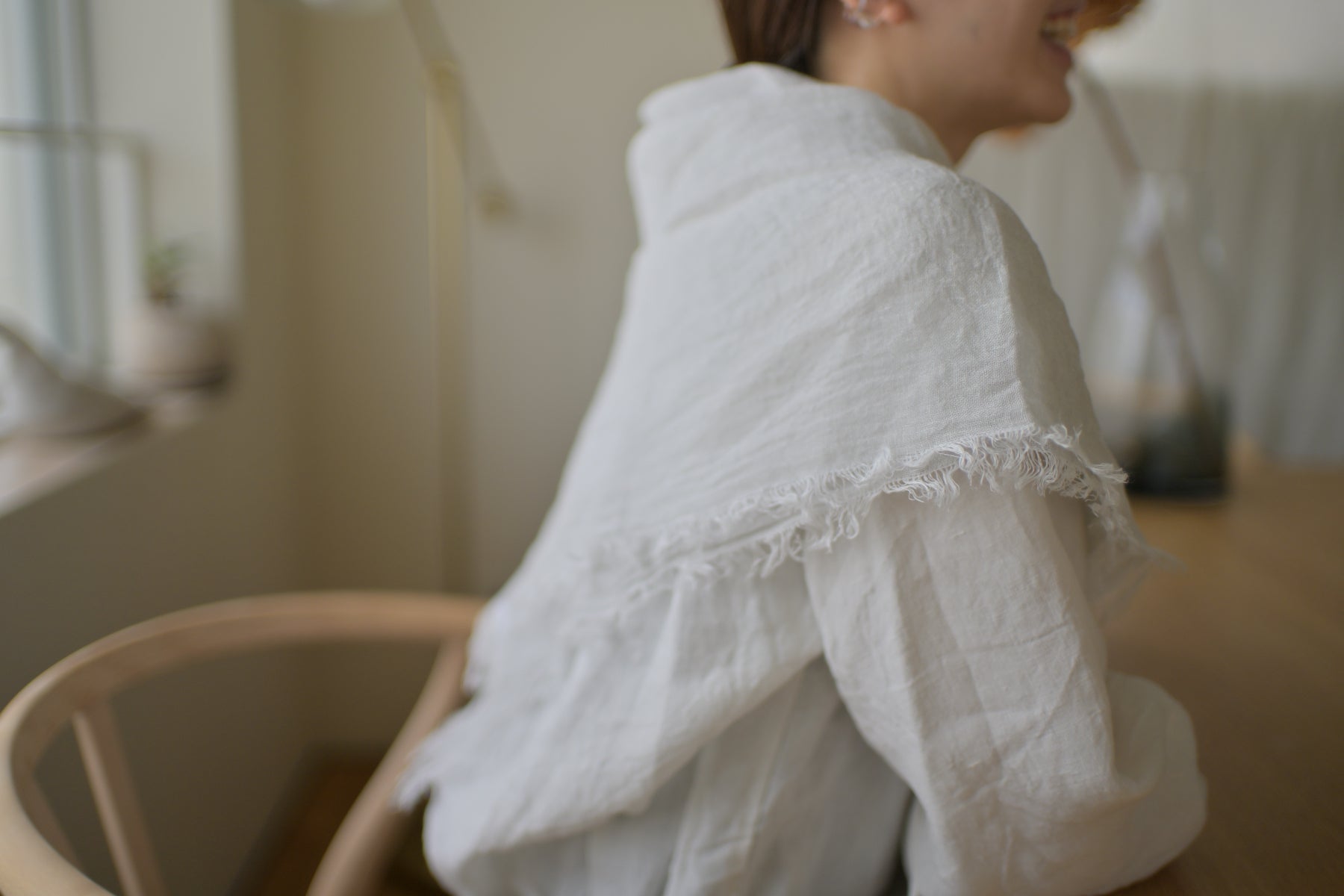 麻炭染めリネンガーゼストール