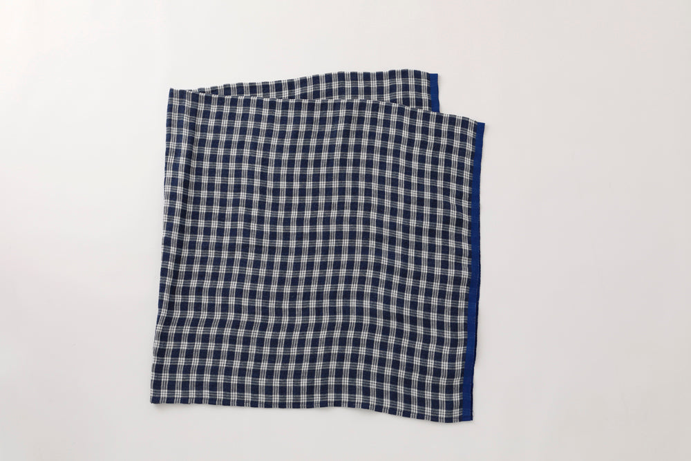Linen Tablecloth_Navy Check