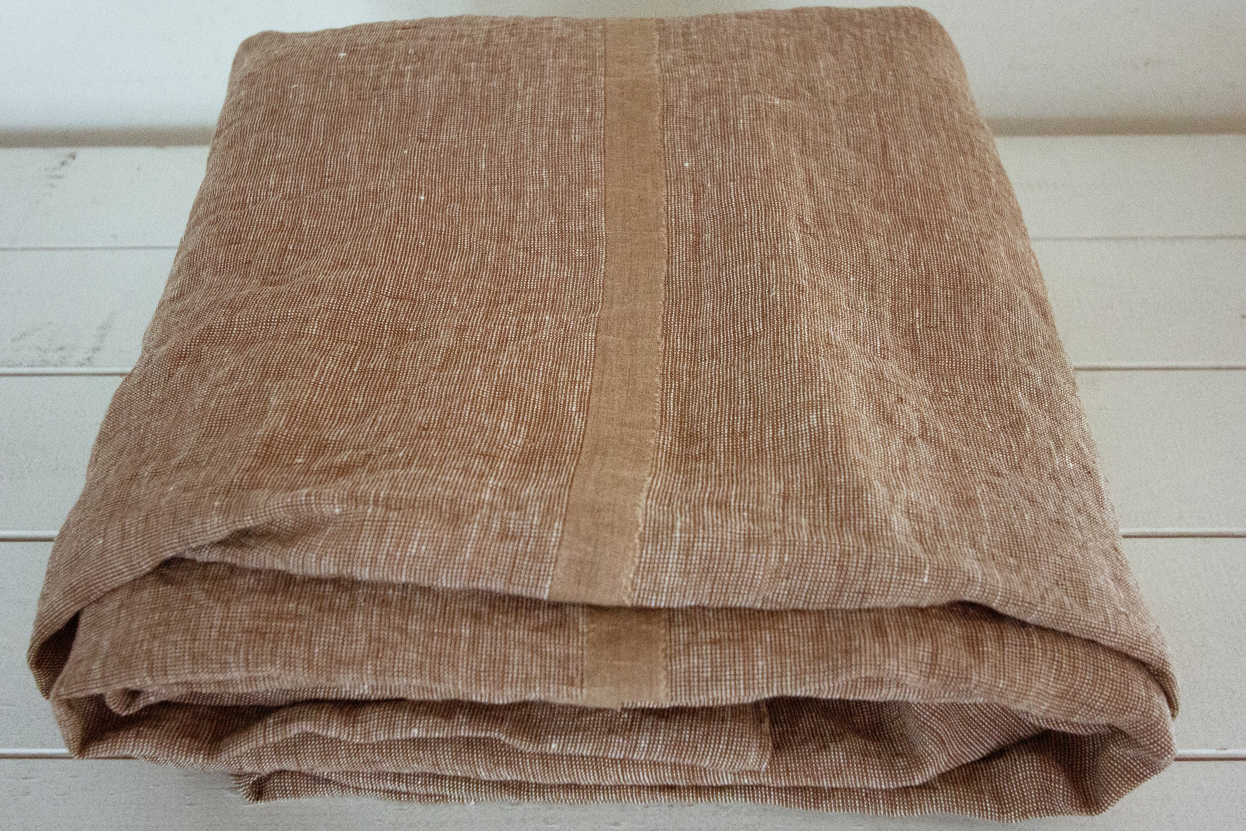 Kakishibu dyed selvedge linen sheets