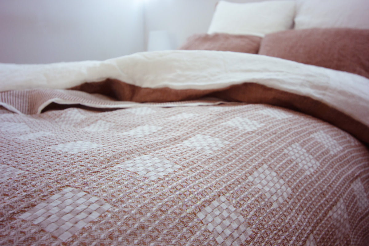 Kakishibu-dyed Linen&Cotton Blanket柿渋染リネンコットン Kakishibu-dyed Linen&Cotton Blanket柿渋染リネンコットン