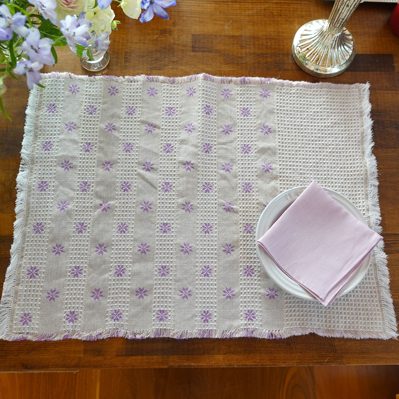 Placemat jacquard woven Flower