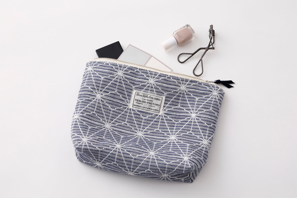 リネン麻の葉柄ショルダーバッグ&ポーチ セット