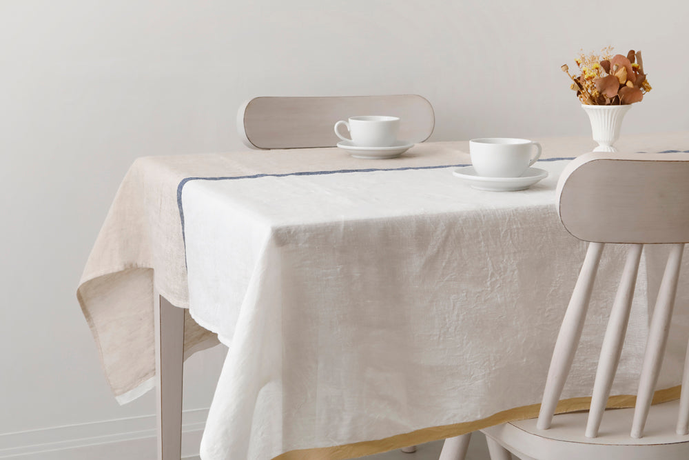 Linen Tablecloth_Bicolor with center strip