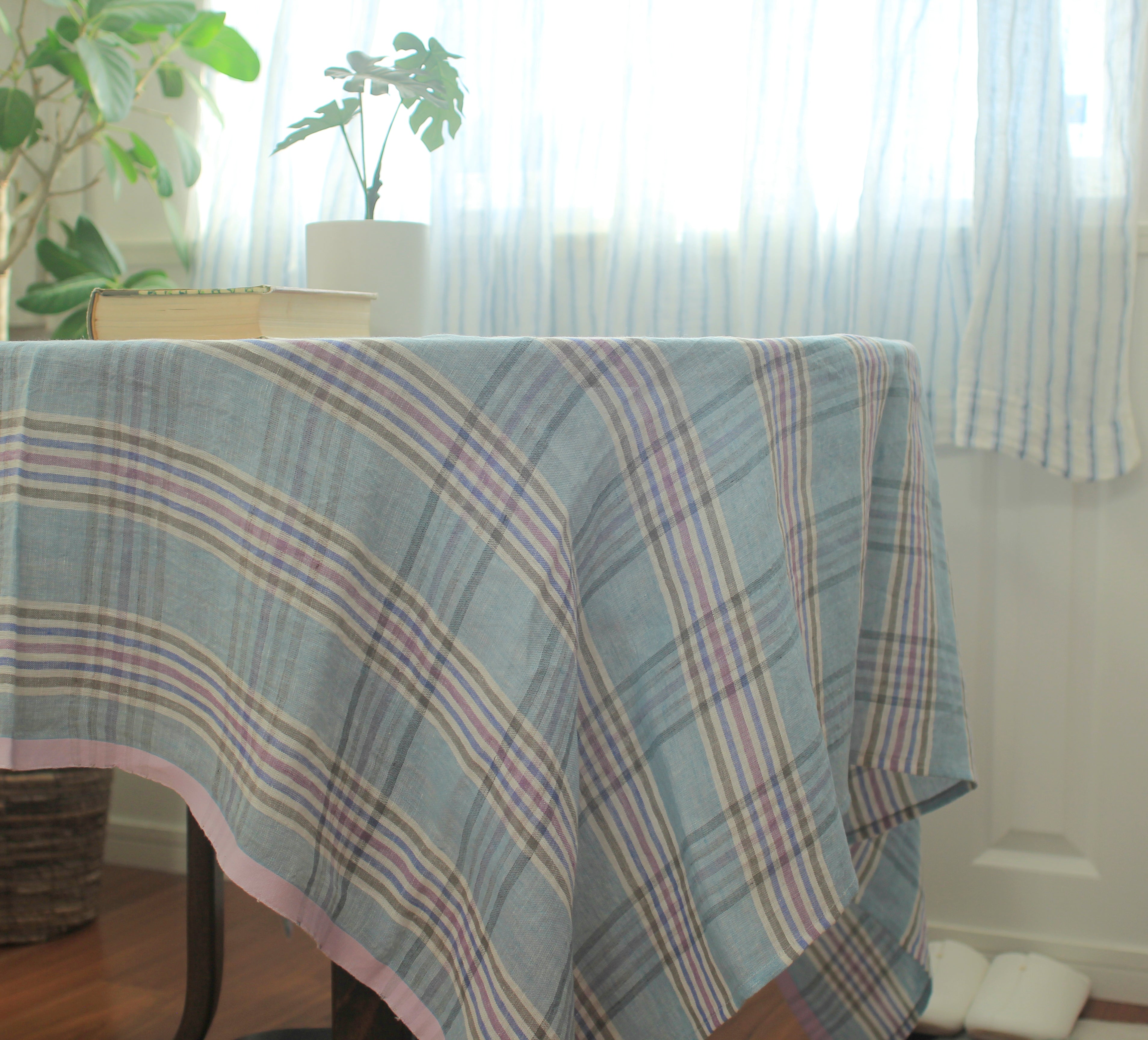 Linen Tablecloth_Lavender Check