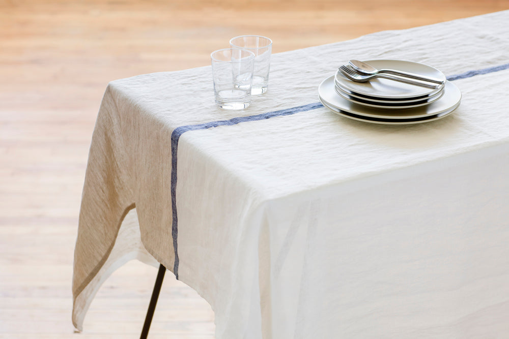 Linen Tablecloth_Bicolor with center strip