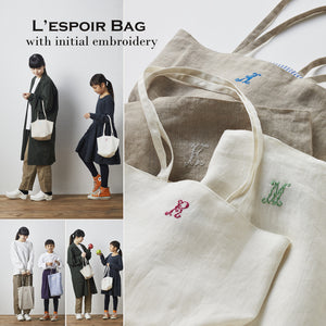 embroidery linen bag<p>イニシャルリネントートバッグ</p>