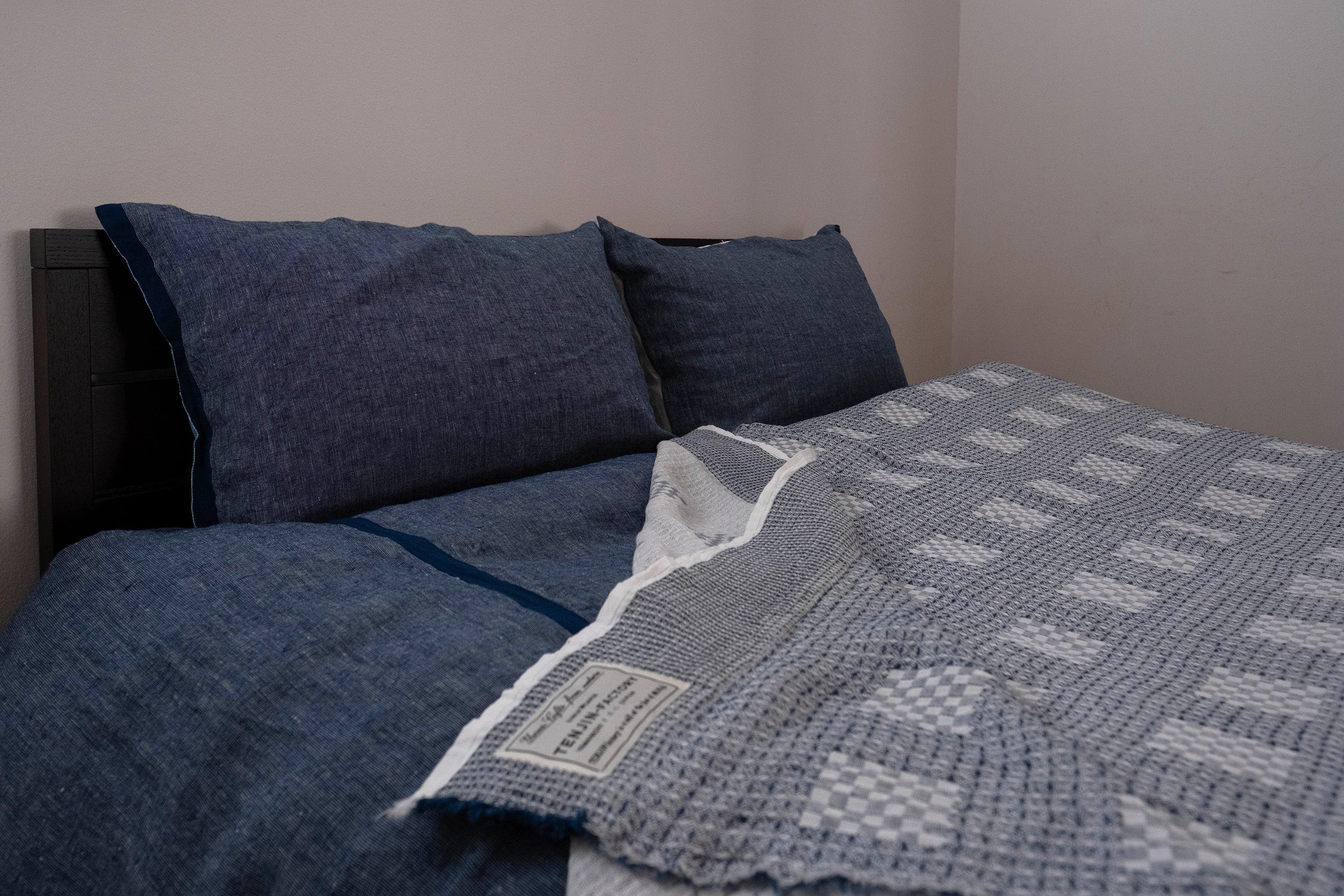 Indigo Linen&Cotton Blanket 藍染リネンコットンブランケット