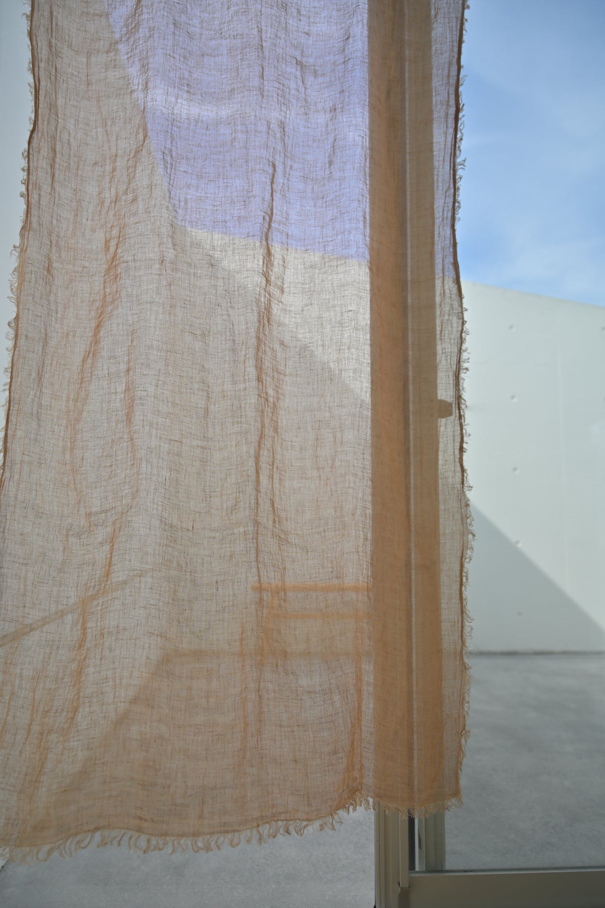 柿渋染めリネンガーゼストール