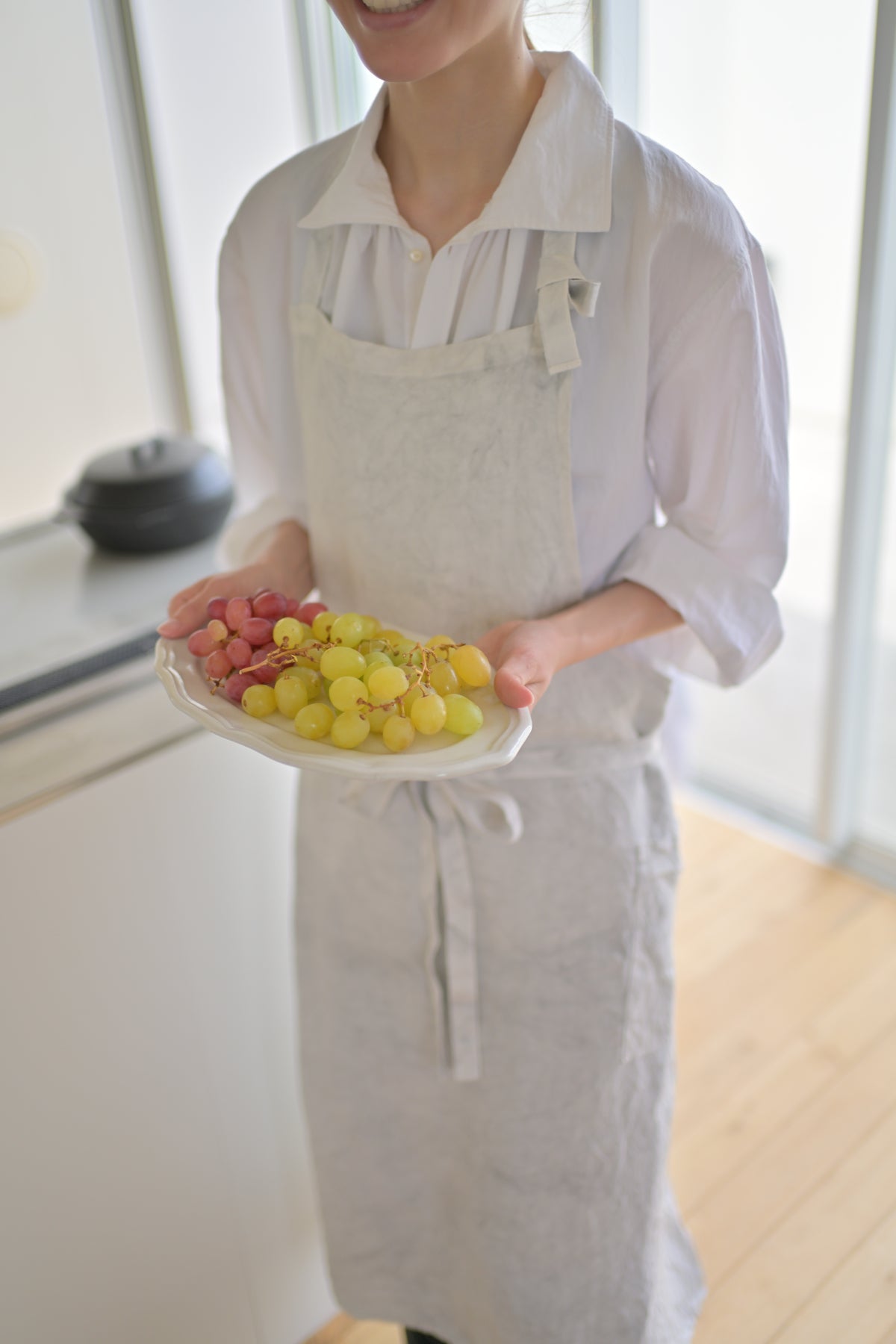 麻炭染めフルエプロン