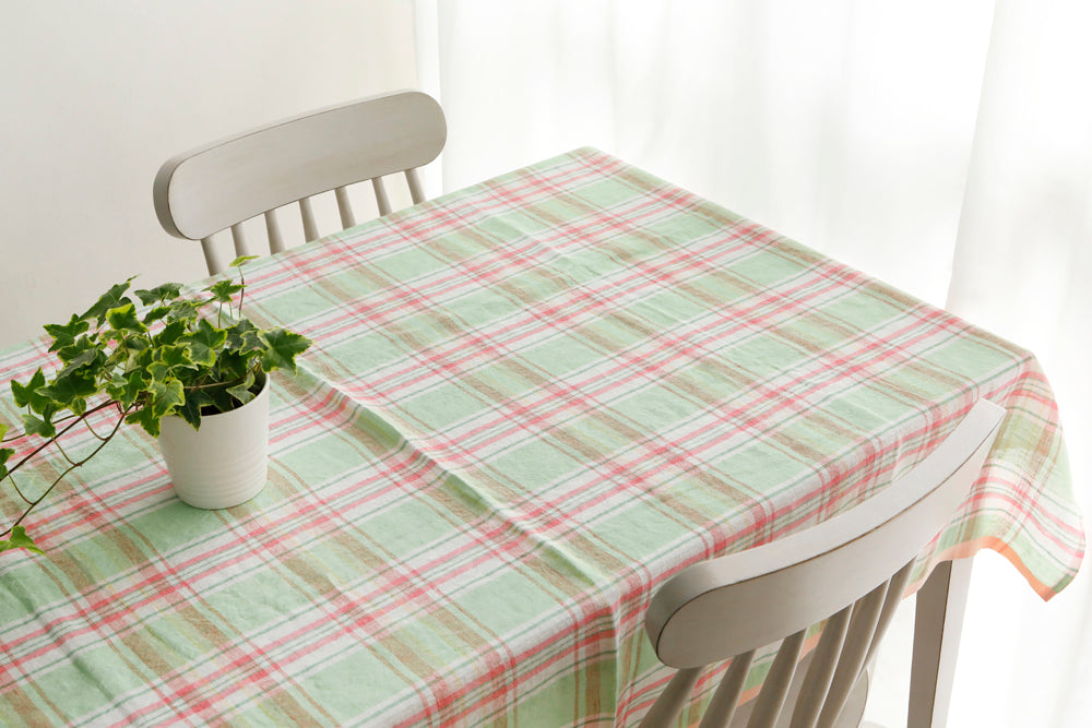 Linen Tablecloth_Emerald Check