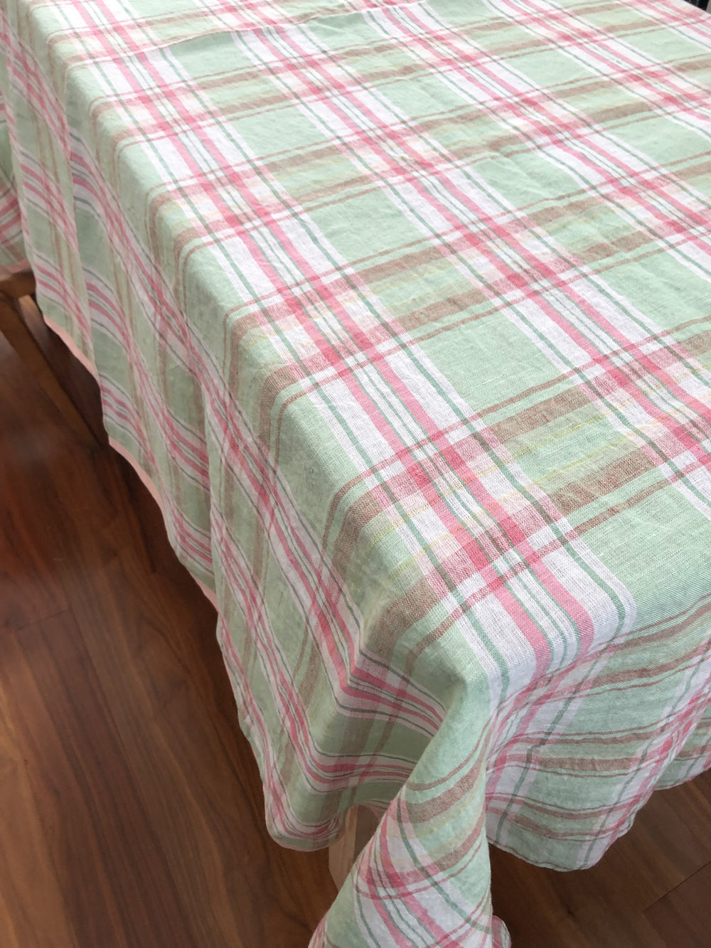 Linen Tablecloth_Emerald Check