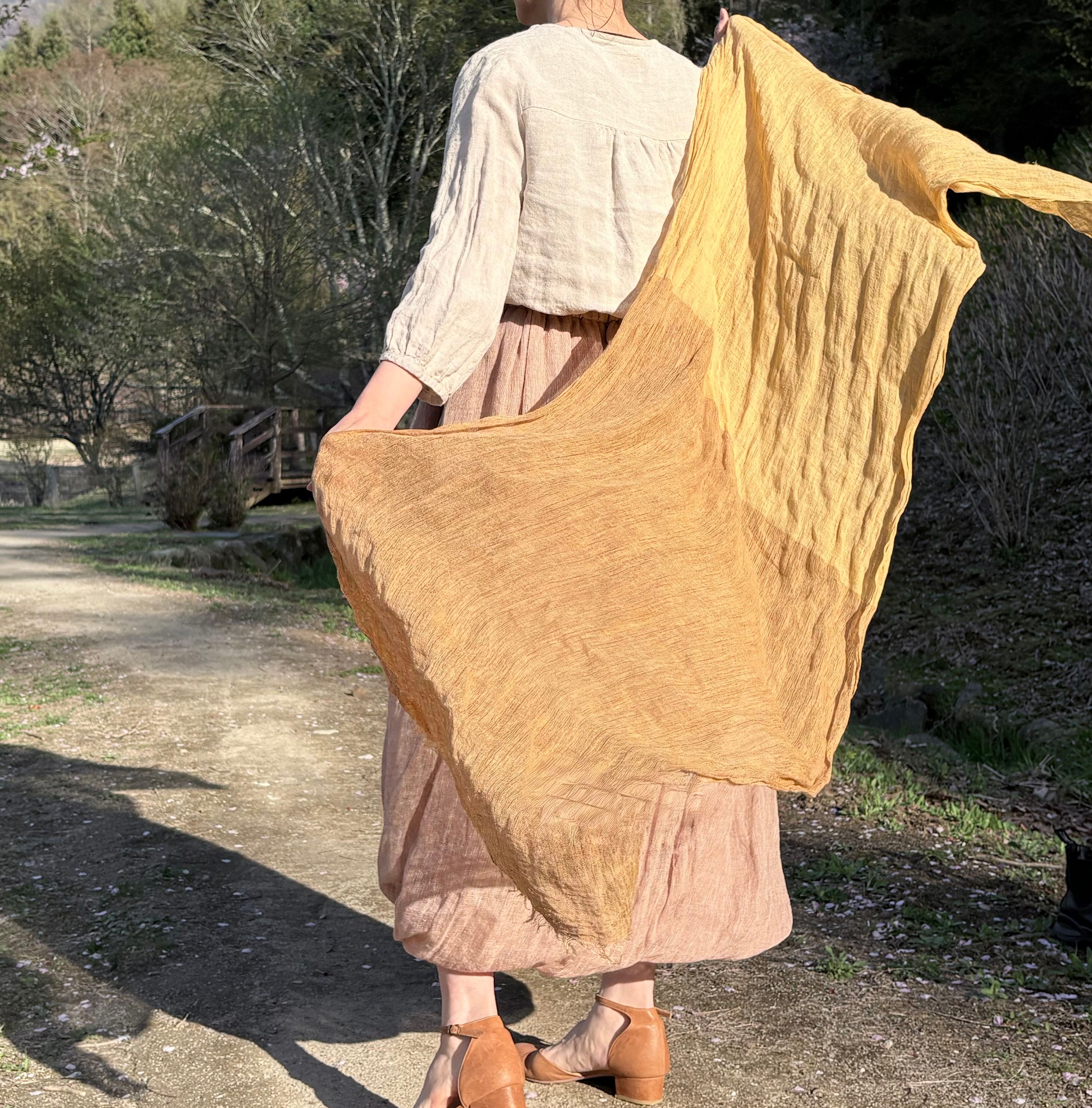 Indigo Dyed Bicolor Linen Stole