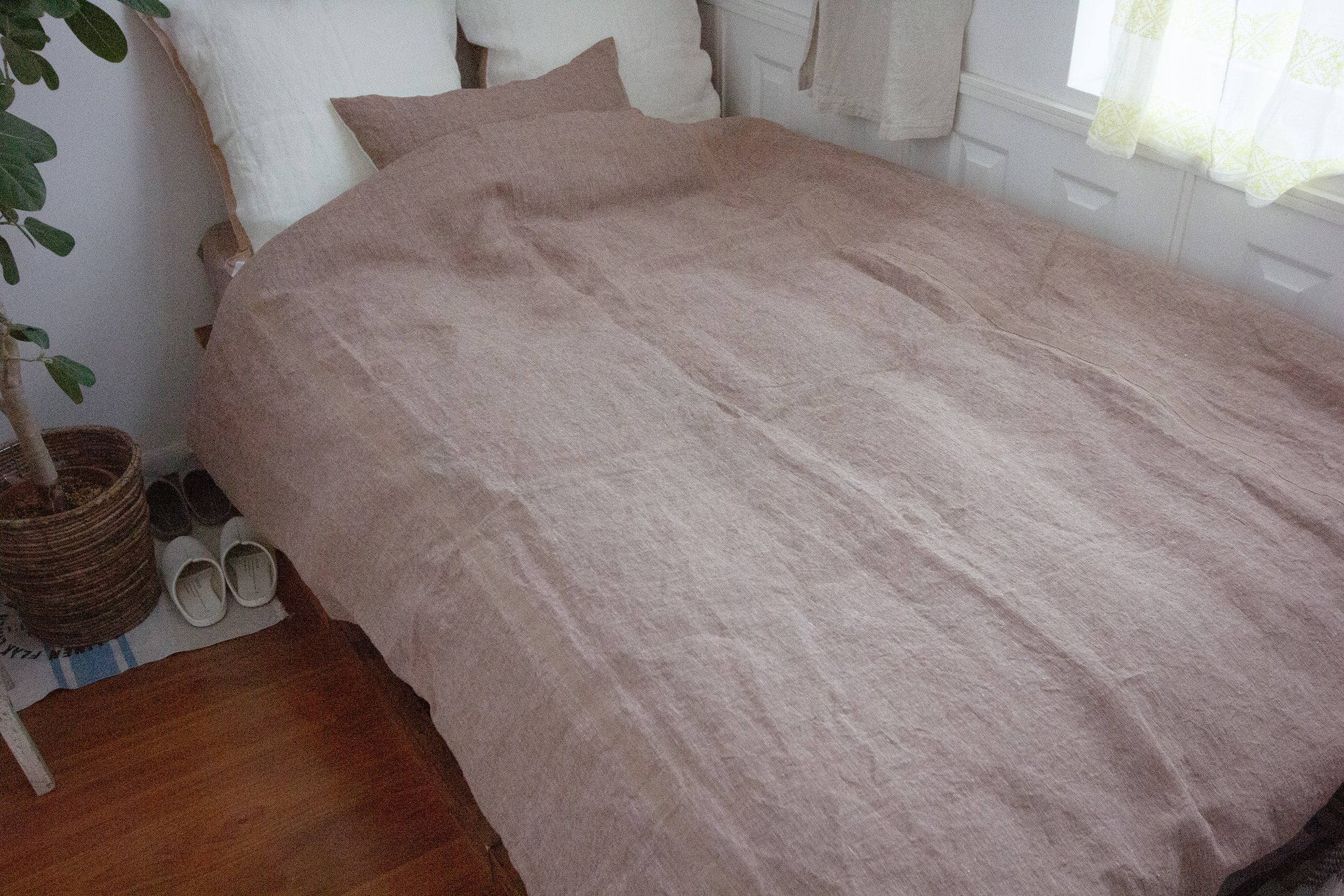 Kakishibu dyed selvedge linen comforter case