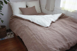 Kakishibu dyed selvedge linen comforter case<p>柿渋染めセルビッチリネンかけ布団カバー</p>