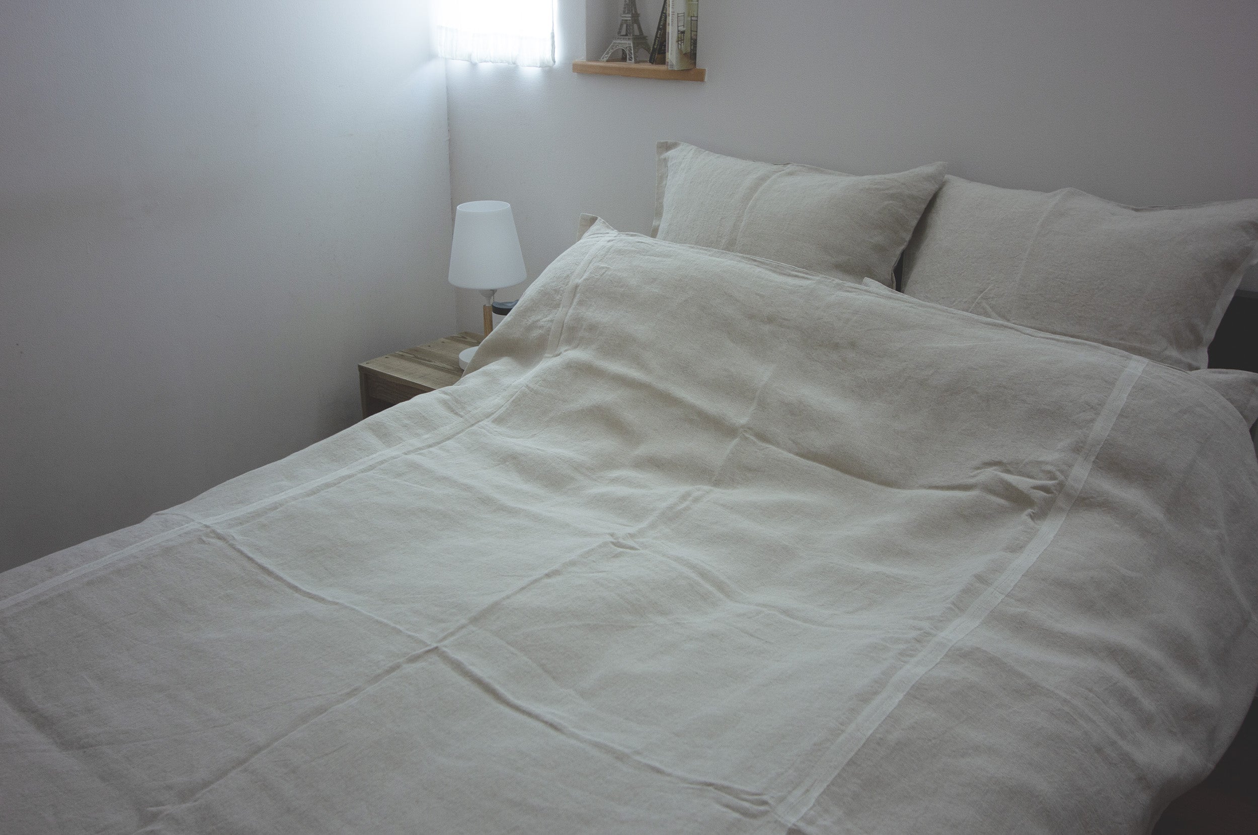Linen-Gray selvedge linen comforter case