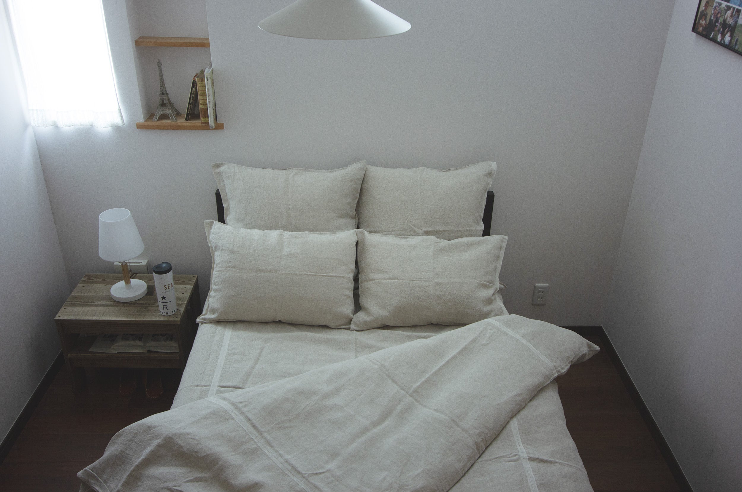 Linen-Gray selvedge linen comforter case