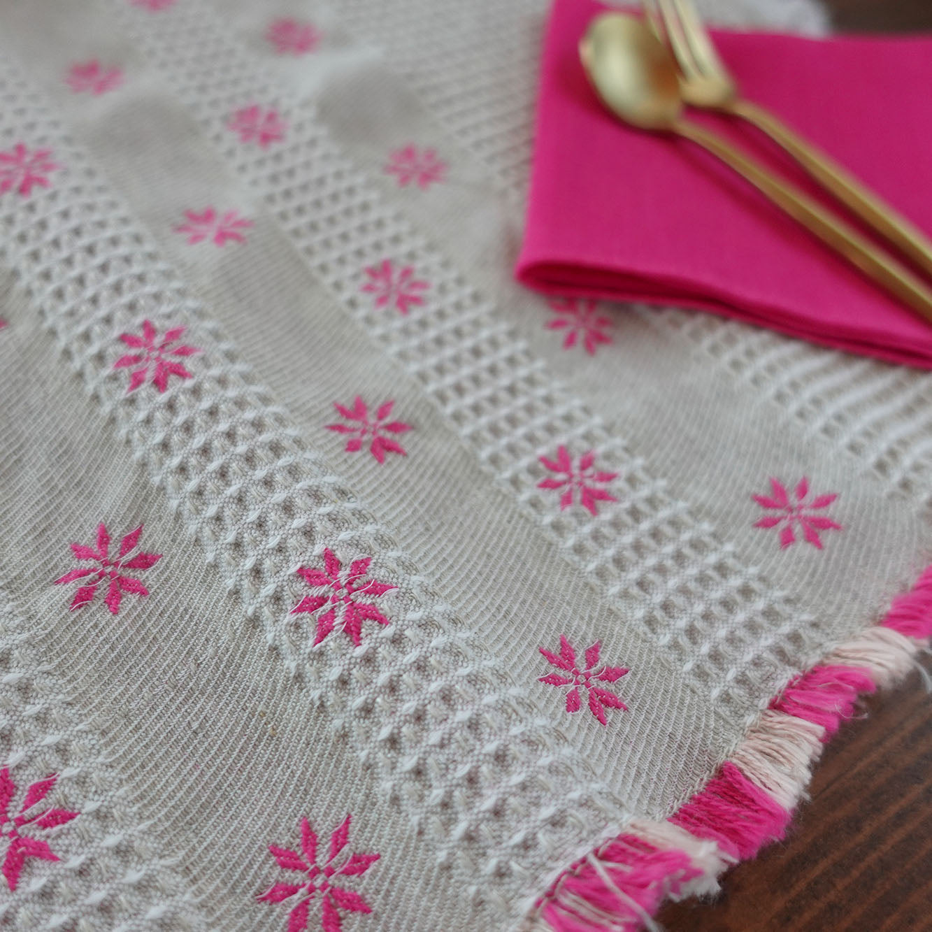 Placemat jacquard woven Flower