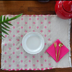 Placemat jacquard woven Flower<p>フラワージャカードランチョン</p>