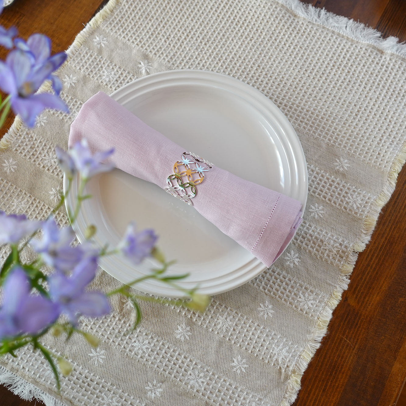 Placemat jacquard woven Flower