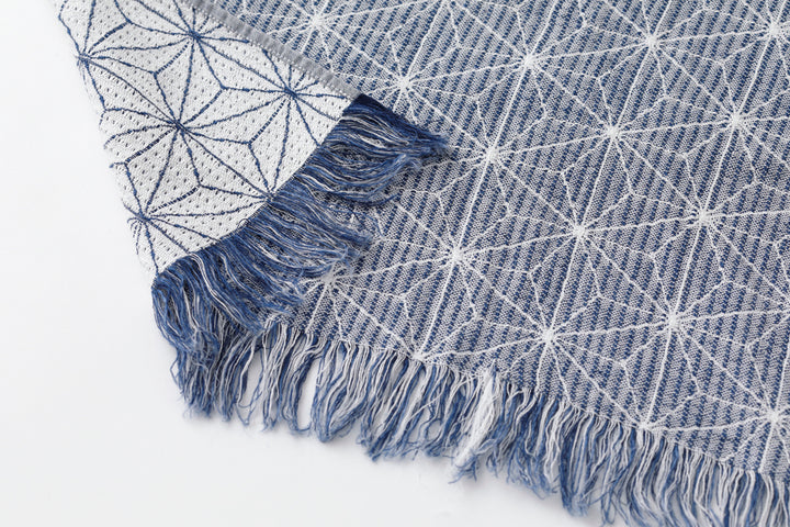 Long Scarf_Hemp Leaf Pattern<p>リネン麻の葉柄ストール</p>
