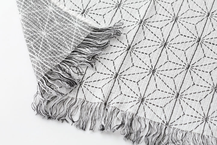 Long Scarf_Hemp Leaf Pattern<p>リネン麻の葉柄ストール</p>