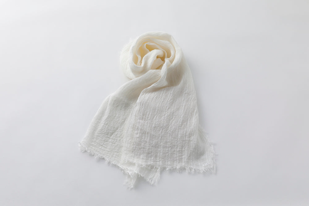 Linen White Long Scarf リネンホワイトストール
