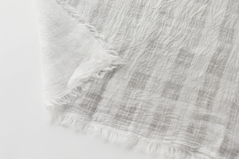 Linen White Long Scarf