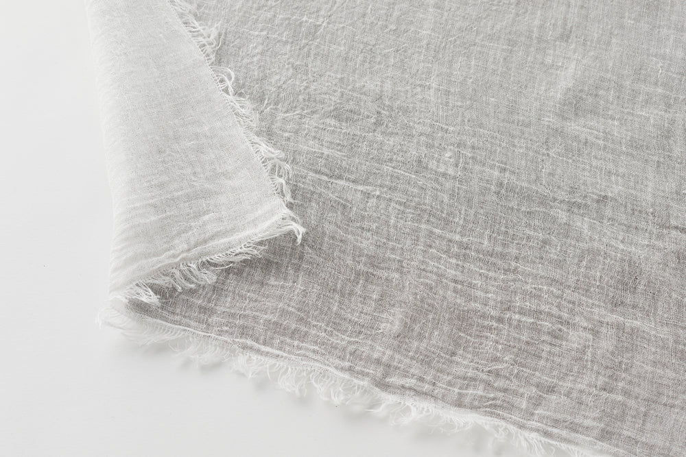 Linen White Long Scarf