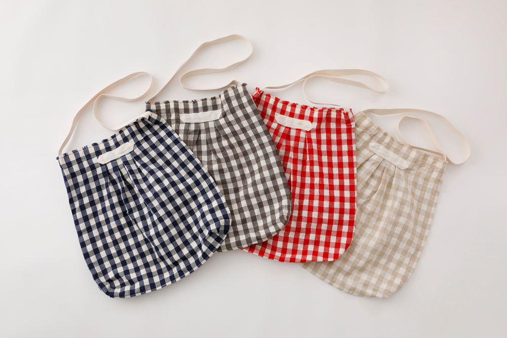 リネンギンガムバッグ