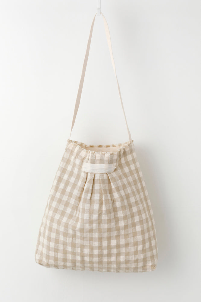 リネンギンガムバッグ