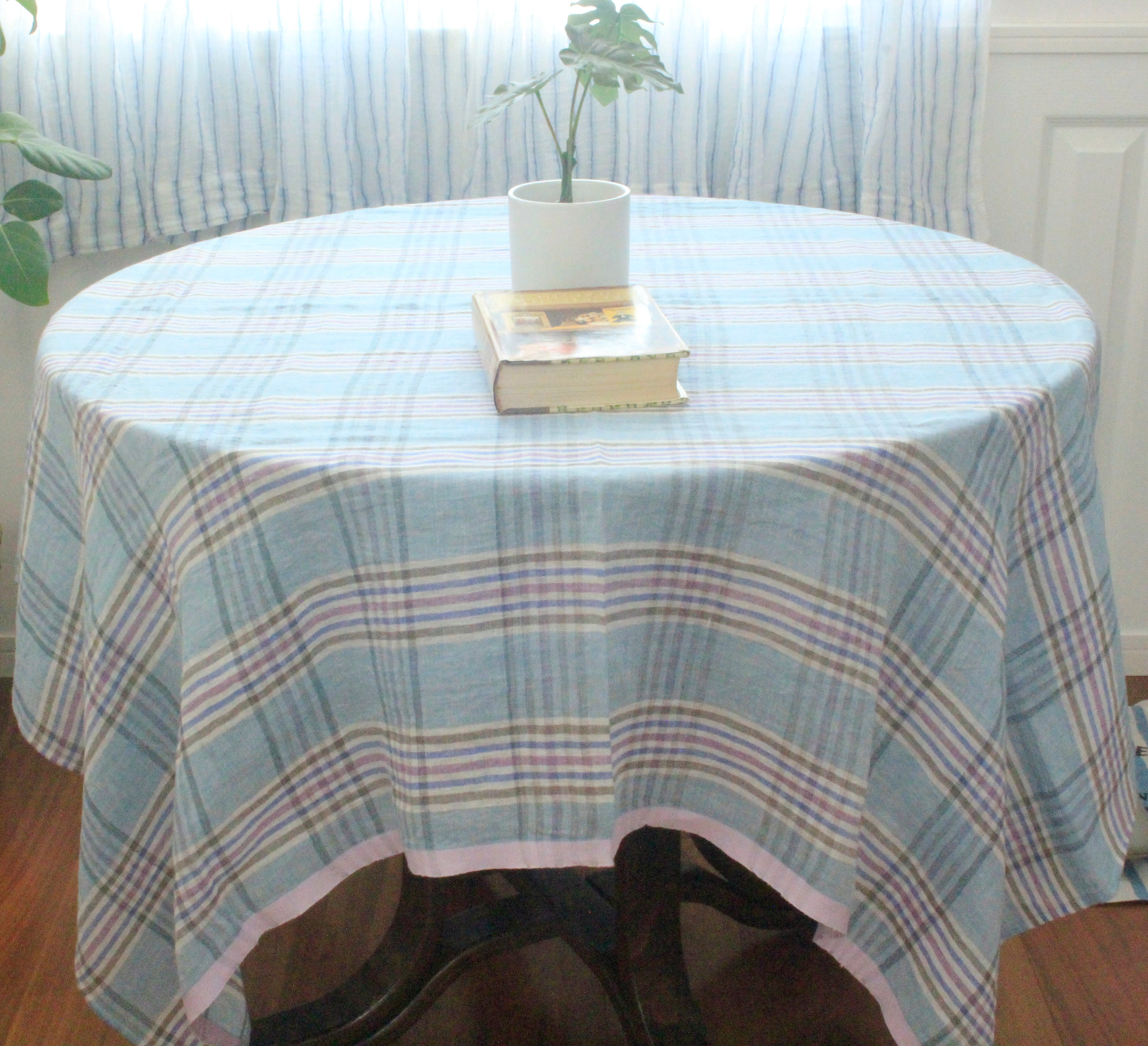 Linen Tablecloth_Lavender Check