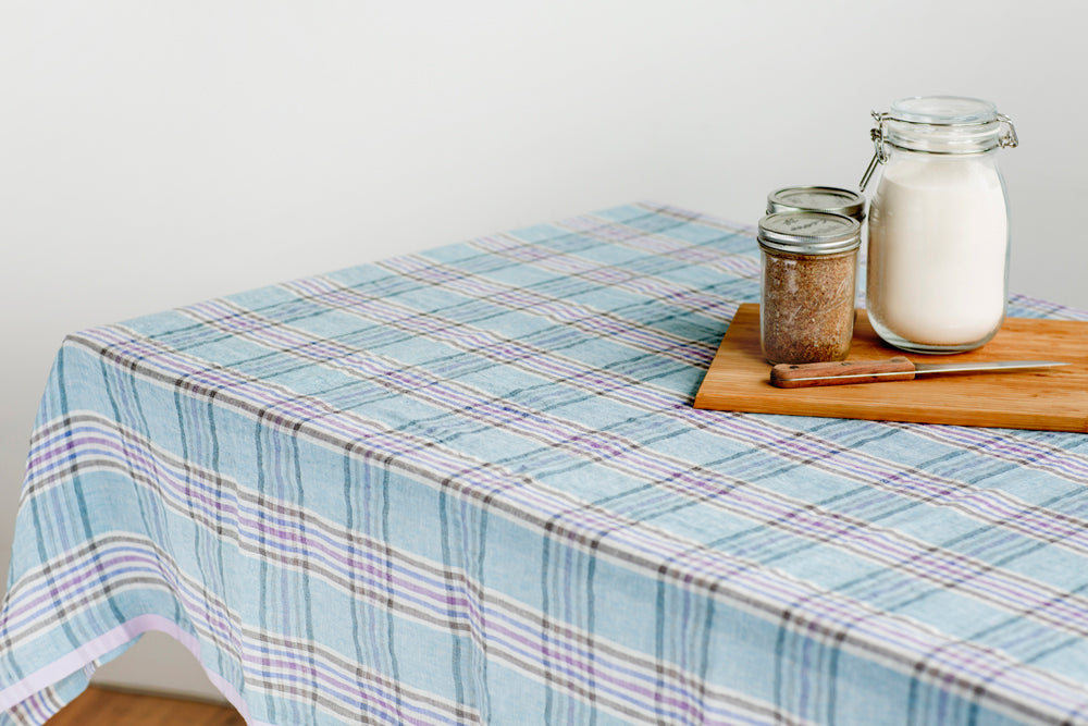 Linen Tablecloth_Lavender Check